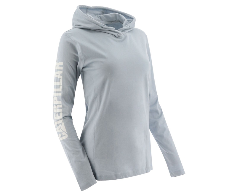 Caterpillar UPF Con Cappuccio Banner Long Sleeve Donna Felpa Blu | FBUKTLO-48