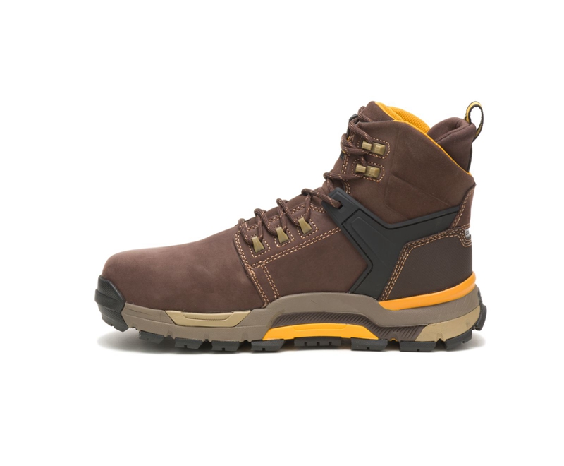 Caterpillar CAT EDGE Impermeabili Nano Punta Uomo Stivali Casual Caffè | DPVUWBJ-04