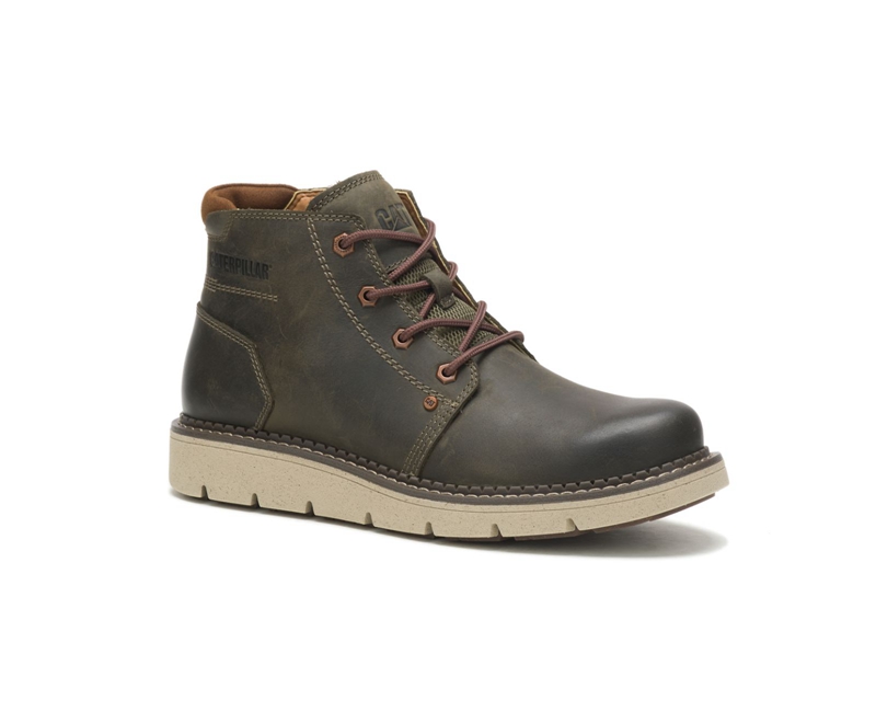 Caterpillar Covert Mid Uomo Stivali Impermeabili Verde Oliva | CLVOXGQ-30