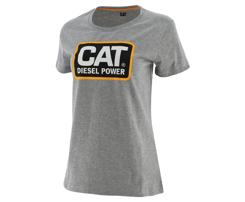 Caterpillar Diesel Power Donna Magliette Grigie | EKNUITG-13