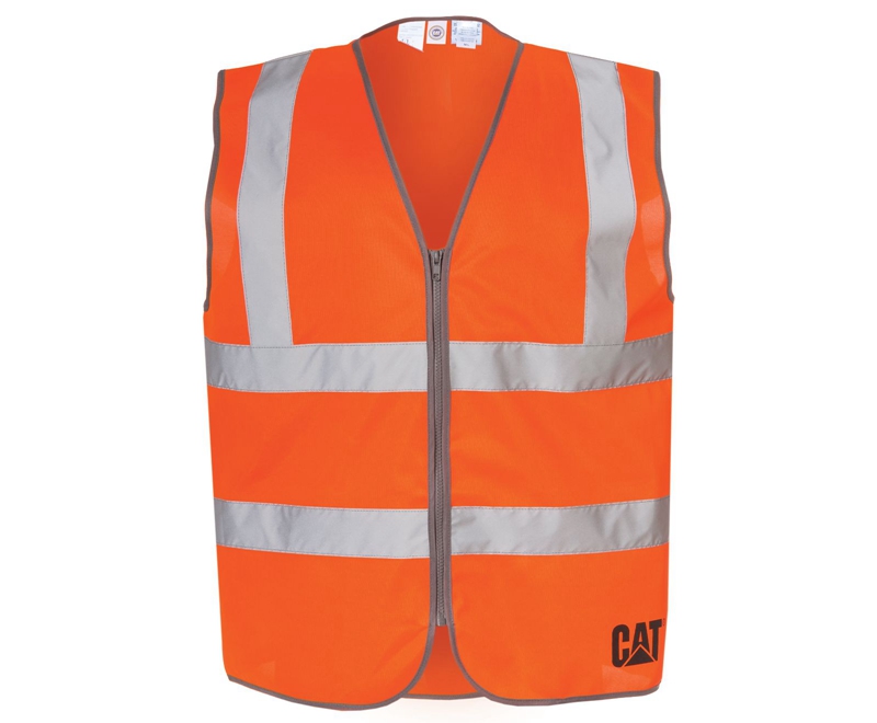 Caterpillar Hi-Vis Zip Uomo Gilet Arancioni | KLMEGBI-65