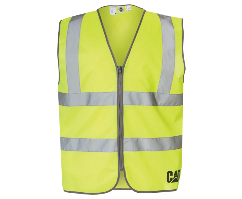 Caterpillar Hi-Vis Zip Uomo Gilet Gialle Chiaro | HUWRMJC-75