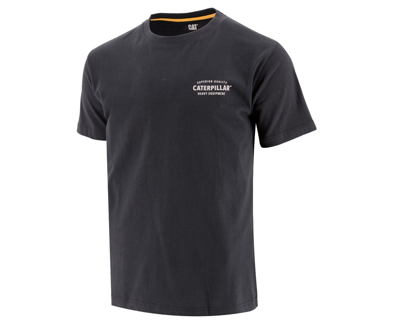 Caterpillar Quality Trademark Uomo Magliette Nere | ZWQGEXL-68