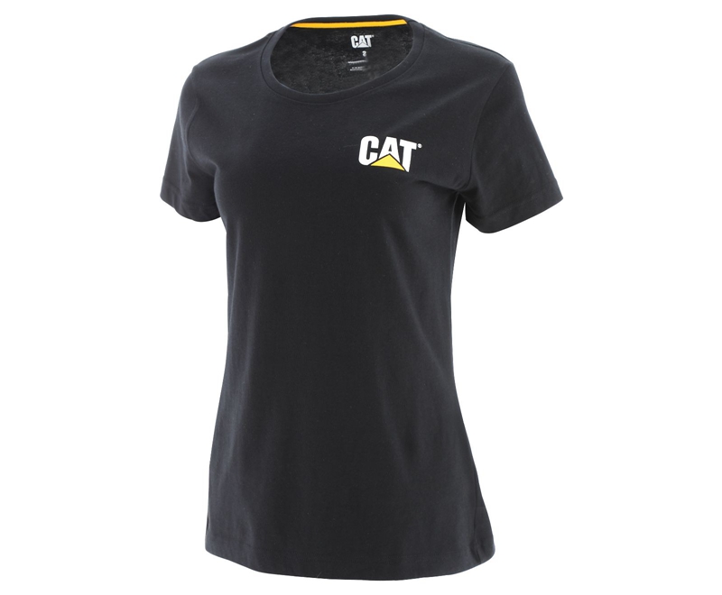 Caterpillar Trademark Donna Magliette Nere | UQERSZA-01