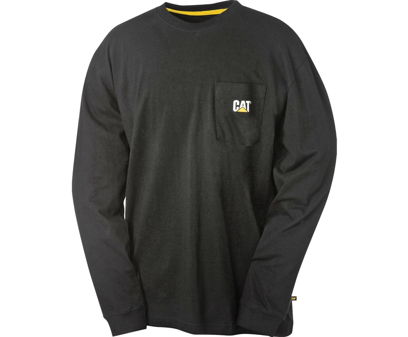 Caterpillar Trademark Pocket Long Sleeve Uomo Felpa Nere | NYLOGKB-53