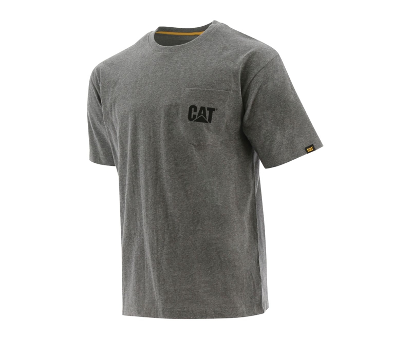 Caterpillar Trademark Pocket Uomo Magliette Grigie Scuro | HLGQKPF-72