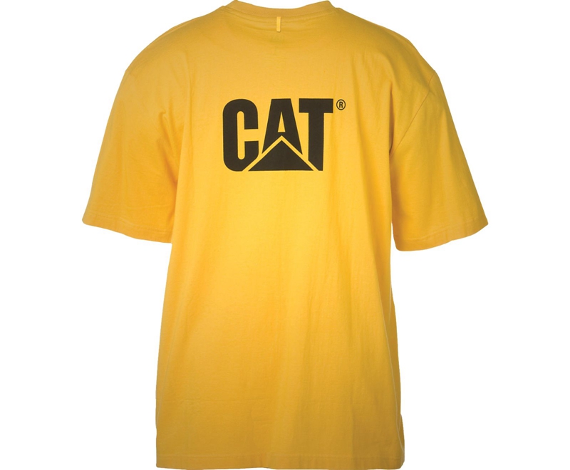 Caterpillar Trademark Uomo Magliette Gialle | WQUSFDT-56